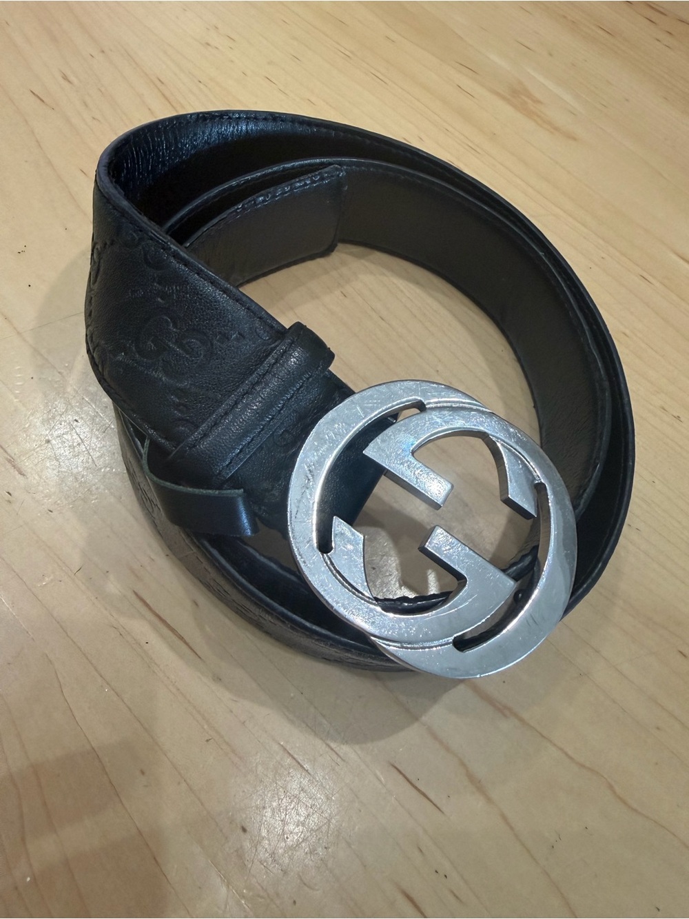 GG leather men’s belt 42